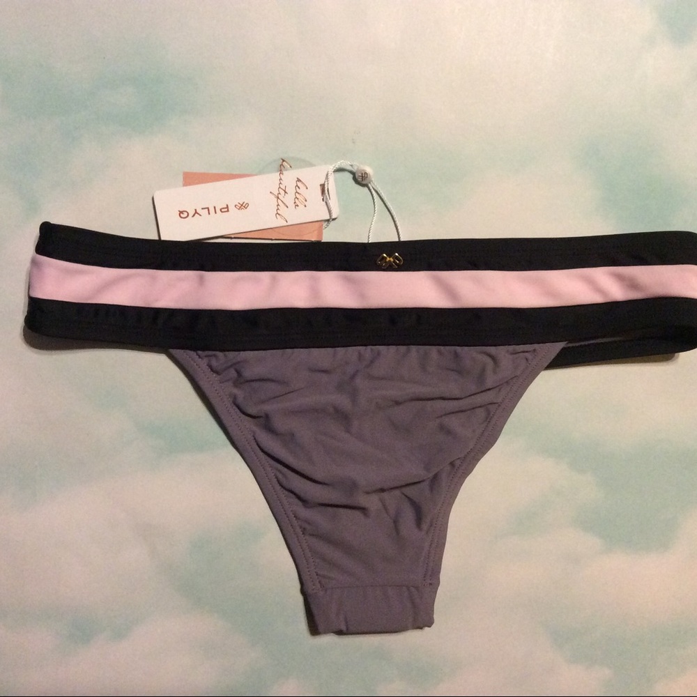 New PilyQ Banded Color Block Teeny Bikini Bottoms - Picture 5 of 6